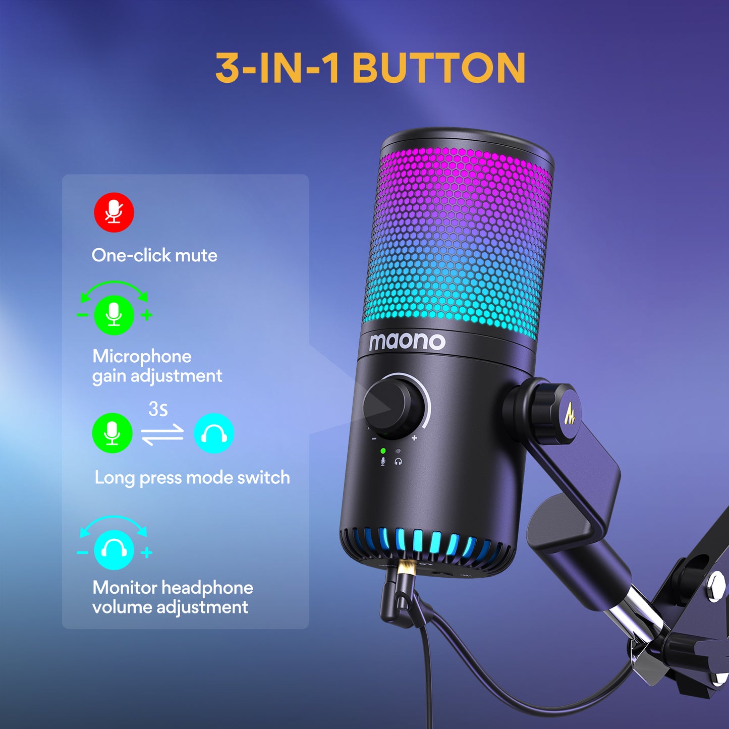 MAONO DM30RGB USB Gaming Microphone