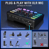 FIFINE AmpliGame SC3 – RGB Gaming Audio Mixer with XLR Microphone Interface