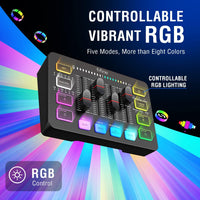 FIFINE AmpliGame SC3 – RGB Gaming Audio Mixer with XLR Microphone Interface