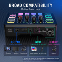 FIFINE AmpliGame SC3 – RGB Gaming Audio Mixer with XLR Microphone Interface