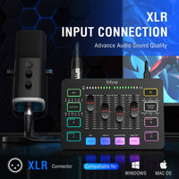FIFINE AmpliGame SC3 – RGB Gaming Audio Mixer with XLR Microphone Interface