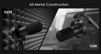 FIFINE T688 USB/XLR Dynamic Mic with Boom Arm